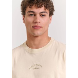 FUNKY BUDDHA FBM011-023-04 CHALK Oversized t-shirt με graphic τύπωμα στην πλάτη