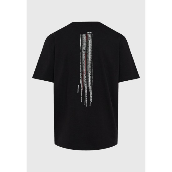 FUNKY BUDDHA FBM011-304-04 BLACK Oversized t-shirt με graphic τύπωμα στην πλάτη