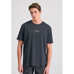 FUNKY BUDDHA FBM011-023-04 ANTHRACITE Oversized t-shirt με graphic τύπωμα στην πλάτη
