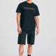 FUNKY BUDDHA FBM011-011-04 BLACK T-shirt με τύπωμα στο στήθος