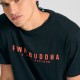 FUNKY BUDDHA FBM011-011-04 BLACK T-shirt με τύπωμα στο στήθος
