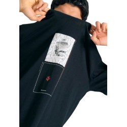 FUNKY BUDDHA FBM011-307-04 BLACK Relaxed fit t-shirt με abstract τύπωμα