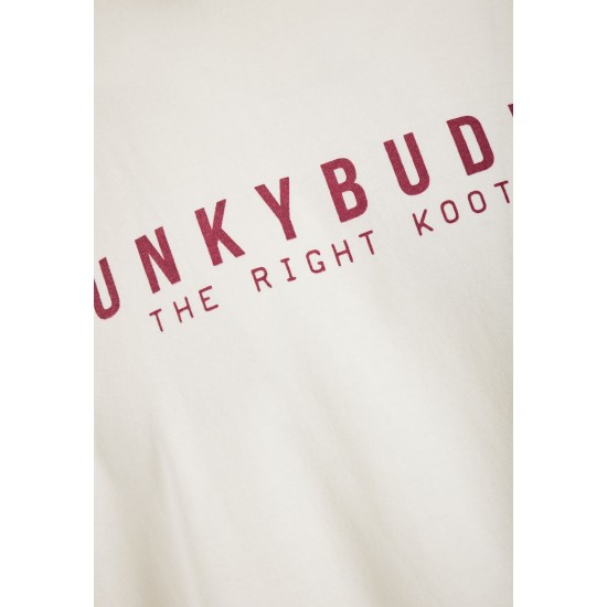FUNKY BUDDHA FBM011-011-04 OFF WHITE T-shirt με τύπωμα στο στήθος