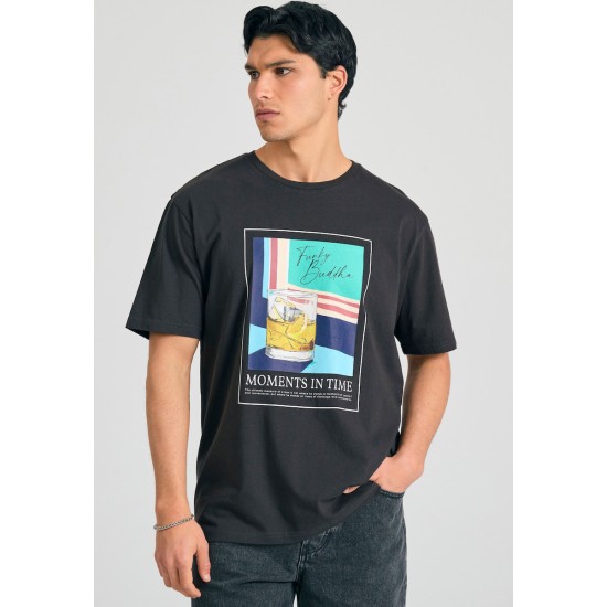 FUNKY BUDDHA FBM011-064-04 ANTHRACITE T-shirt
