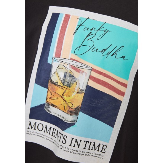 FUNKY BUDDHA FBM011-064-04 ANTHRACITE T-shirt