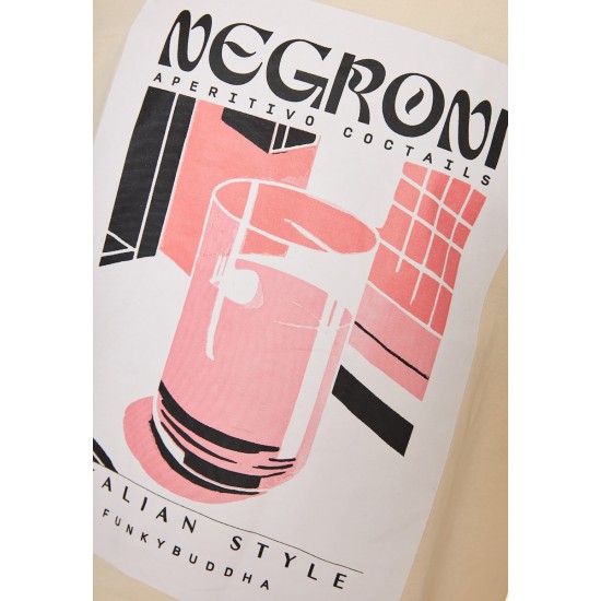 FUNKY BUDDHA FBM011-065-04 CHALK T-shirt