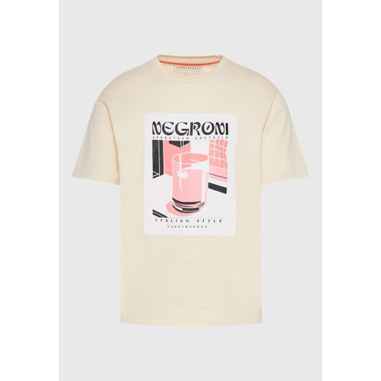 FUNKY BUDDHA FBM011-065-04 CHALK T-shirt