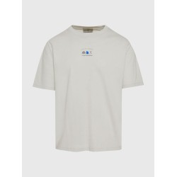 FUNKY BUDDHA FBM011-304-04 MIST Oversized t-shirt με graphic τύπωμα στην πλάτη