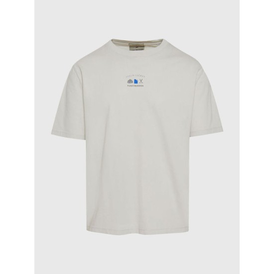 FUNKY BUDDHA FBM011-304-04 MIST Oversized t-shirt με graphic τύπωμα στην πλάτη