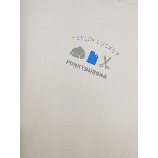 FUNKY BUDDHA FBM011-304-04 MIST Oversized t-shirt με graphic τύπωμα στην πλάτη