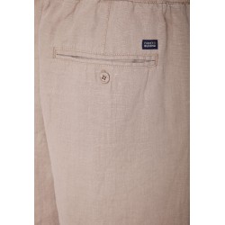 FUNKY BUDDHA FBM011-009-03 GREIGE  Comfort fit λινή βερμούδα
