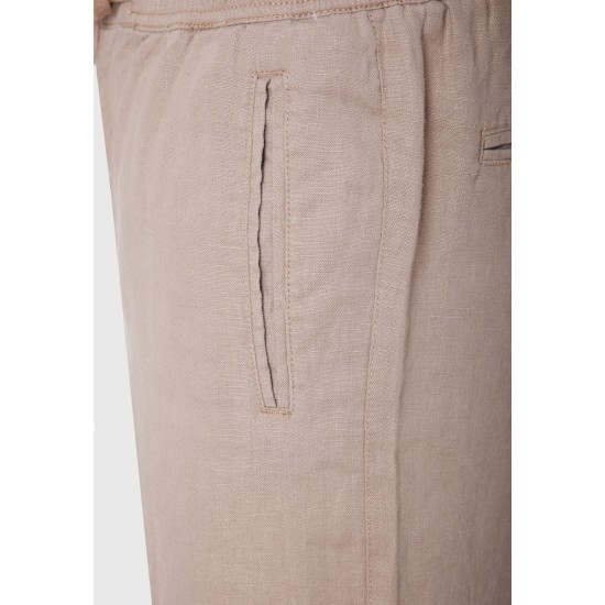 FUNKY BUDDHA FBM011-009-03 GREIGE  Comfort fit λινή βερμούδα