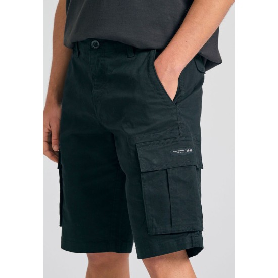 Ανδρική βερμούδα cargo FUNKY BUDDHA FBM011-002-03 BLACK