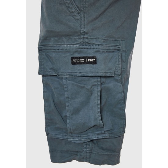 Ανδρική βερμούδα cargo FUNKY BUDDHA FBM011-002-03 STEEL GREY