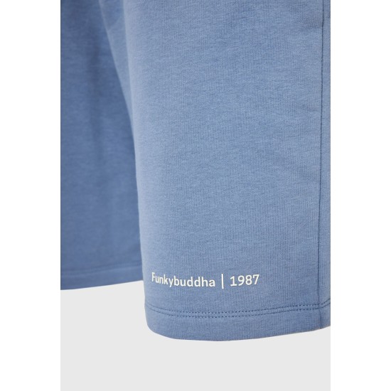 FUNKY BUDDHA FBM011-050-03 SMOKE BLUE Αθλητική βερμούδα