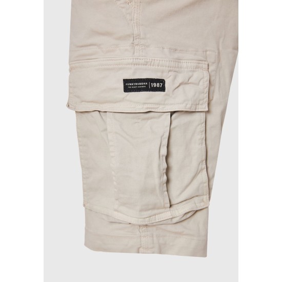 Ανδρική βερμούδα cargo FUNKY BUDDHA FBM011-002-03 MIST GREY