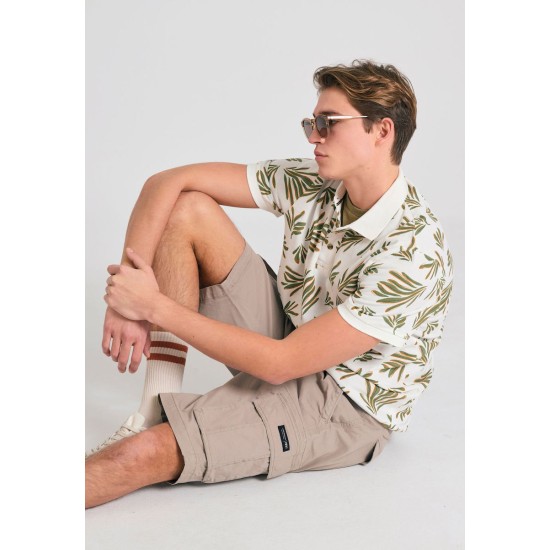 Ανδρική βερμούδα cargo FUNKY BUDDHA FBM011-002-03 GREIGE