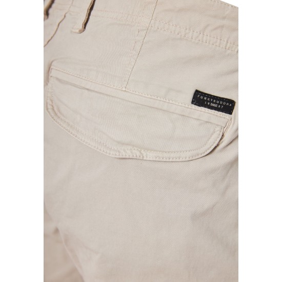 Ανδρική βερμούδα cargo FUNKY BUDDHA FBM011-002-03 MIST GREY