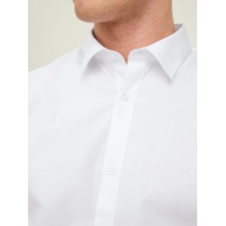 JACK&JONES 12187222 WHITE Μακρύ πουκάμισο