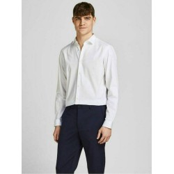 JACK&JONES 12201905 WHITE Μακρύ πουκάμισο