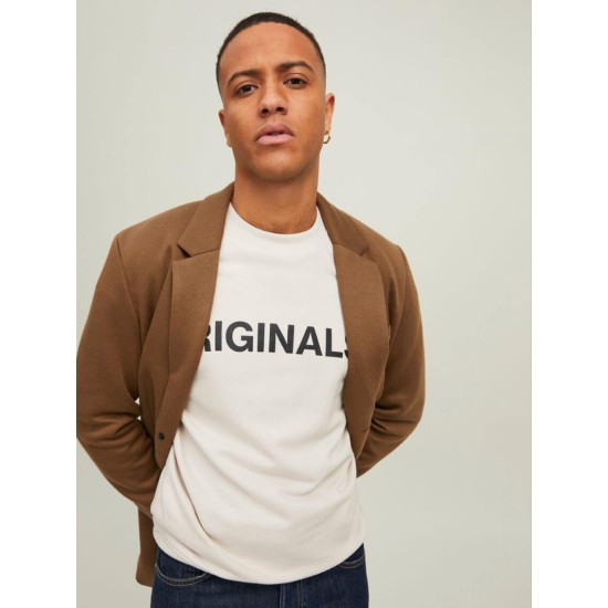 JACK&JONES 12216041 BEIGE ΦΟΥΤΕΡ ΜΕ ΛΑΙΜΟΚΟΨΗ