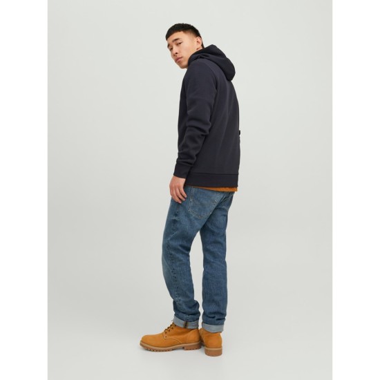 JACK&JONES 12233597 NAVY Ανδρικό Φούτερ με Κουκούλα