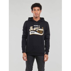 JACK&JONES 12233597 BLACK Ανδρικό Φούτερ με Κουκούλα