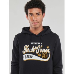 JACK&JONES 12233597 BLACK Ανδρικό Φούτερ με Κουκούλα