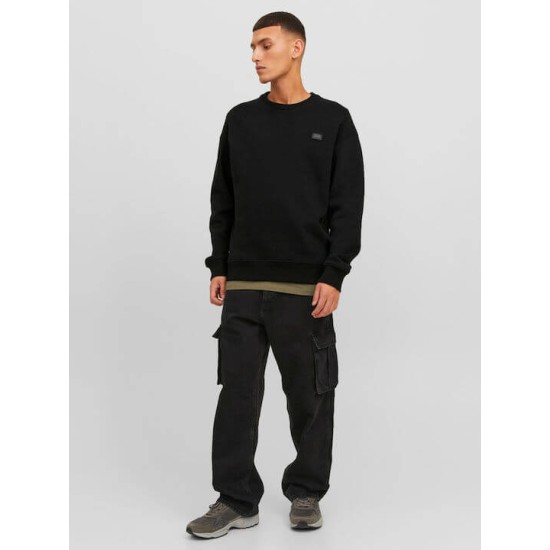 JACK&JONES 12240188 BLACK ΦΟΥΤΕΡ ΜΕ ΛΑΙΜΟΚΟΨΗ