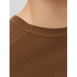 JACK&JONES 12240711 BROWN Λεπτό Πουλόβερ 