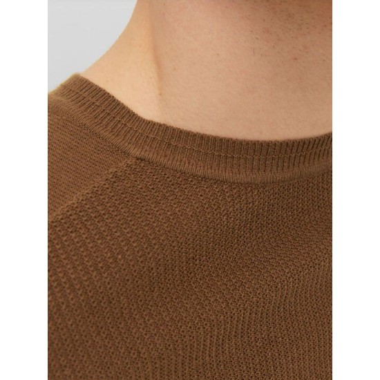 JACK&JONES 12240711 BROWN Λεπτό Πουλόβερ 