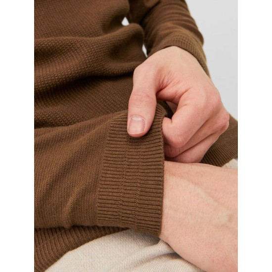 JACK&JONES 12240711 BROWN Λεπτό Πουλόβερ 