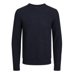 JACK&JONES 12246611 NAVY Πλεκτή Μπλουζα - Λαιμόκοψη