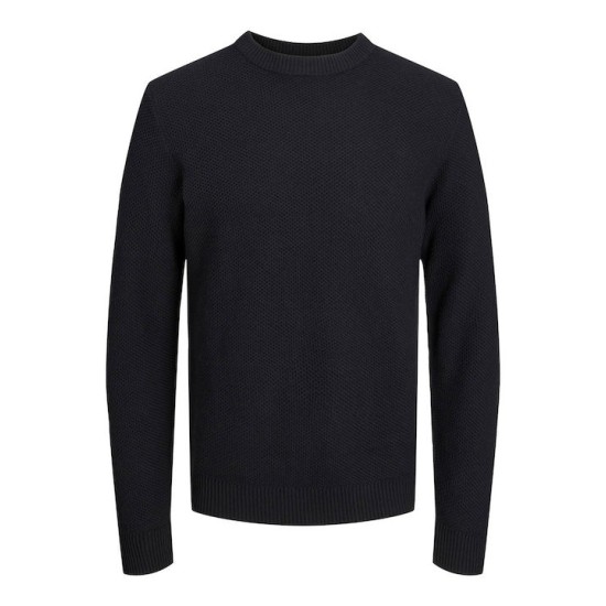 JACK&JONES 12246611 BLACK Πλεκτή Μπλουζα - Λαιμόκοψη