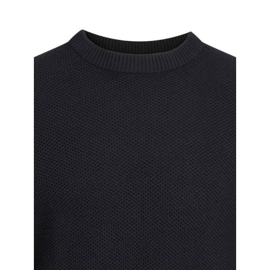JACK&JONES 12246611 BLACK Πλεκτή Μπλουζα - Λαιμόκοψη