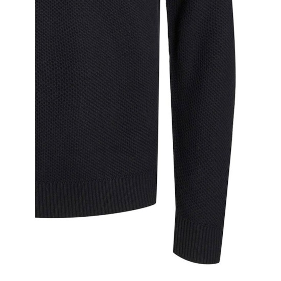 JACK&JONES 12246611 BLACK Πλεκτή Μπλουζα - Λαιμόκοψη