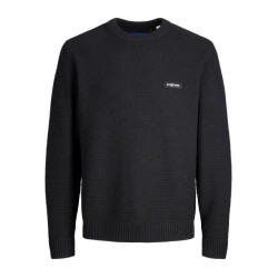 JACK&JONES 12243405 BLACK Πλεκτή Μπλουζα - Λαιμόκοψη
