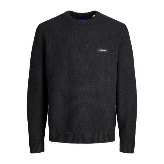 JACK&JONES 12243405 BLACK Πλεκτή Μπλουζα - Λαιμόκοψη