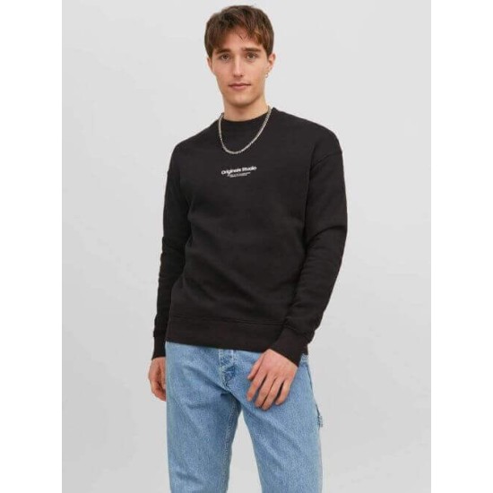 JACK&JONES 12241694 BLACK ΦΟΥΤΕΡ ΜΕ ΛΑΙΜΟΚΟΨΗ