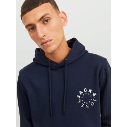 JACK&JONES 12242543 NAVY Printed Hoodie 