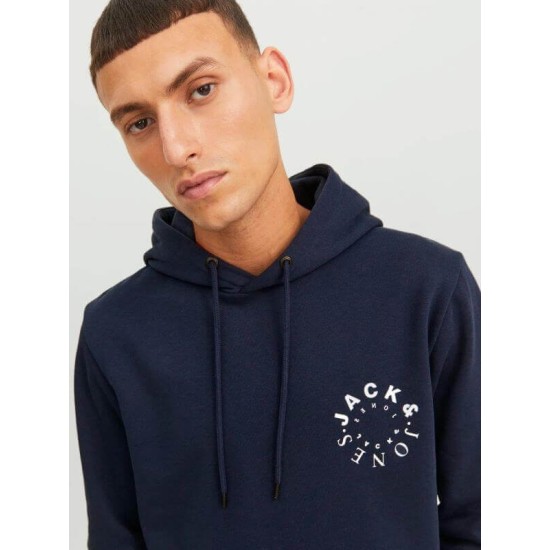 JACK&JONES 12242543 NAVY Printed Hoodie 