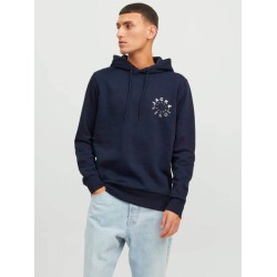 JACK&JONES 12242543 NAVY Printed Hoodie 