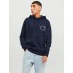 JACK&JONES 12242543 NAVY Printed Hoodie 