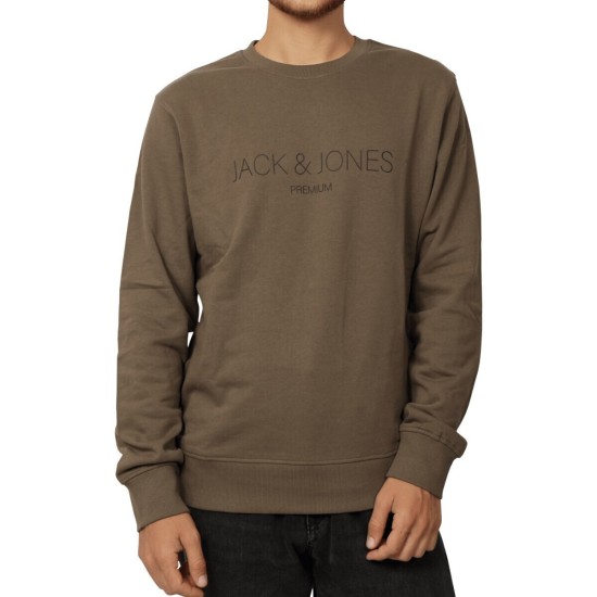 Αντρικό φούτερ χωρίς κουκούλα JACK&JONES 12261873 GREIGE