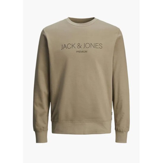 Αντρικό φούτερ χωρίς κουκούλα JACK&JONES 12261873 GREIGE