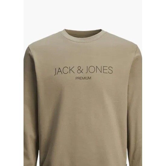 Αντρικό φούτερ χωρίς κουκούλα JACK&JONES 12261873 GREIGE