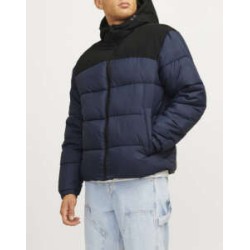 JACK&JONES 12260428 NAVY BLAZER Ανδρικό puffer με κουκούλα