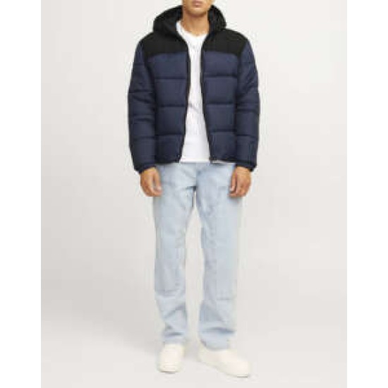 JACK&JONES 12260428 NAVY BLAZER Ανδρικό puffer με κουκούλα