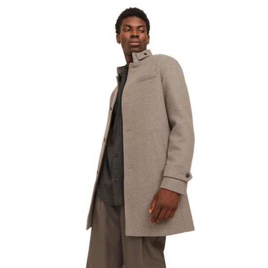 JACK&JONES 12258672 GREIGE ΑΝΔΡΙΚΟ ΠΑΛΤΟ ΜΑΛΛΙΝΟ JACK&JONES 12258672 GREIGE ΑΝΔΡΙΚΟ ΠΑΛΤΟ ΜΑΛΛΙΝΟ