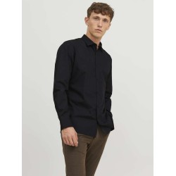 JACK&JONES 12187222 BLACK Μακρύ πουκάμισο